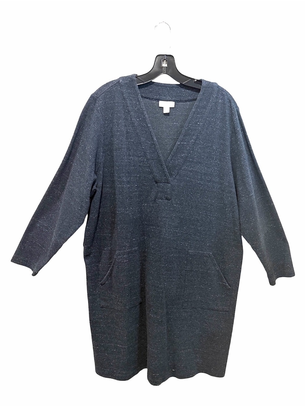 Pure Jill navy blue v neck long sleeve relaxed fit cotton blend dress size 2X